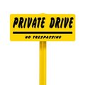 Evermark EverMark SSKT17-05 Private Drive No Trespassing Sign with Yellow Stake Kit SSKT17-05